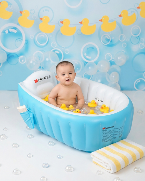 Bañera inflable para bebé - segura, suave y portátil