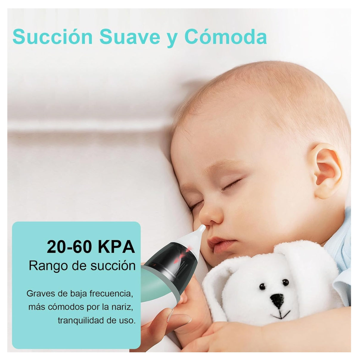 Aspirador Nasal Eléctrico para Bebé — Nariz Despejada, Bebé Tranquilo