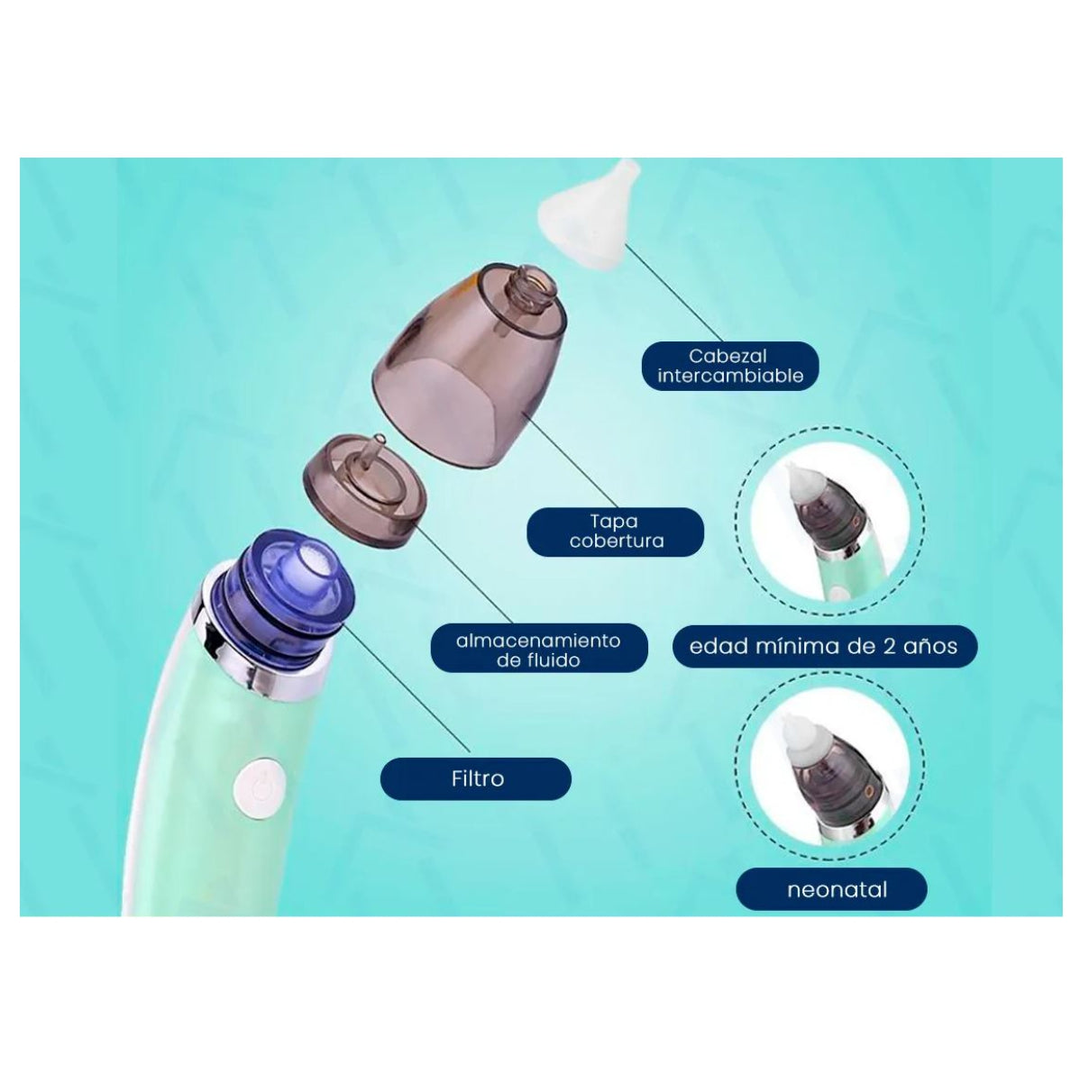 Aspirador Nasal Eléctrico para Bebé — Nariz Despejada, Bebé Tranquilo